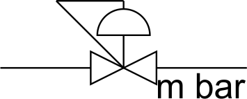 Symbol for back pressure regulator